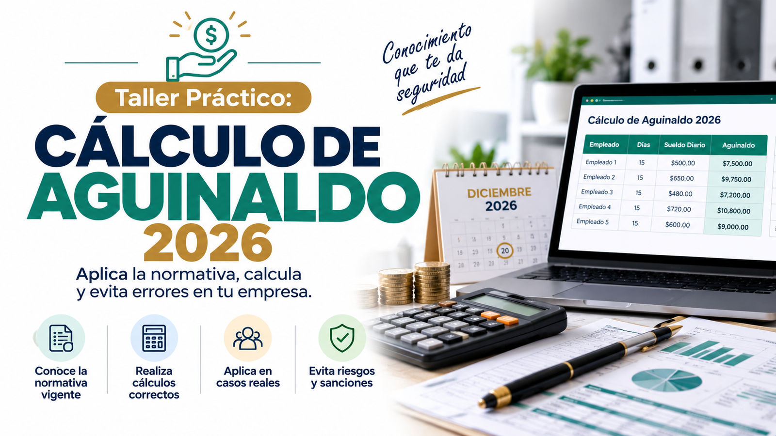 Taller Práctico: Cálculo De Aguinaldo 2026 - curso profesional de Aliados Educativos